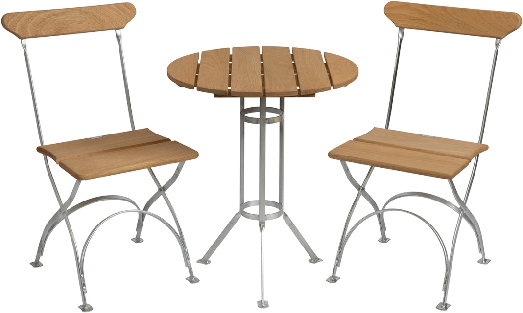 Bryggerigrupp Trefotsbord + 2 stolar