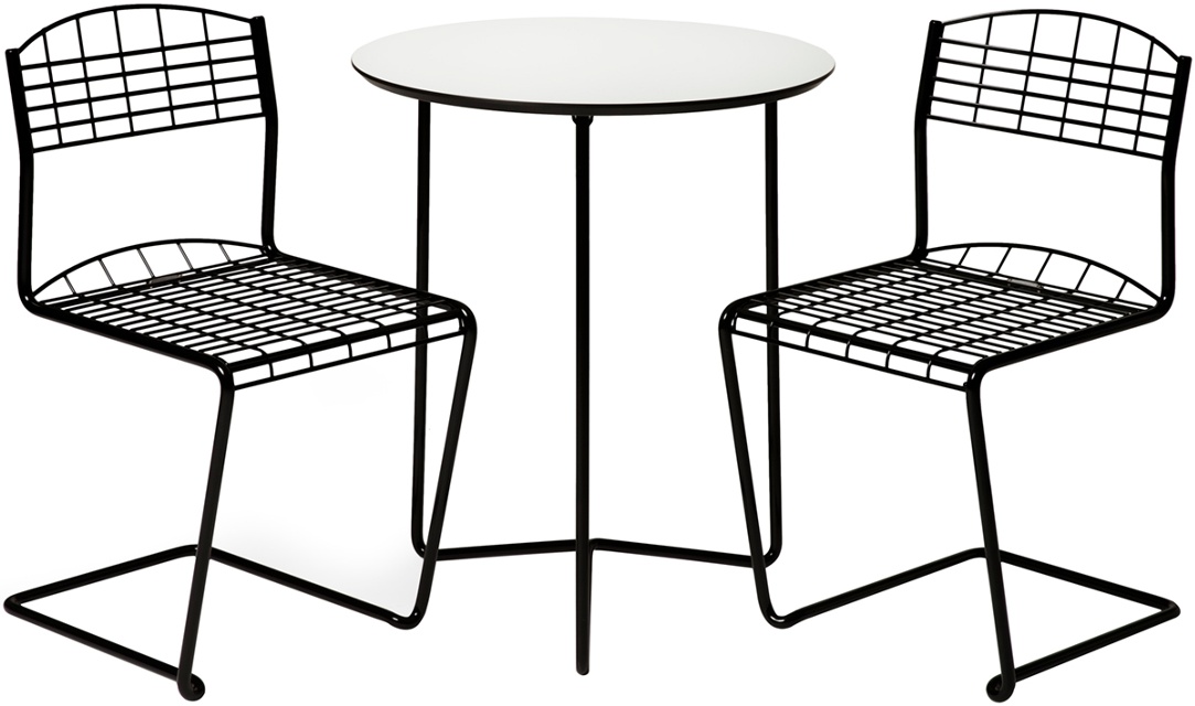 High Tech Grupp 2 stolar + Bord 60