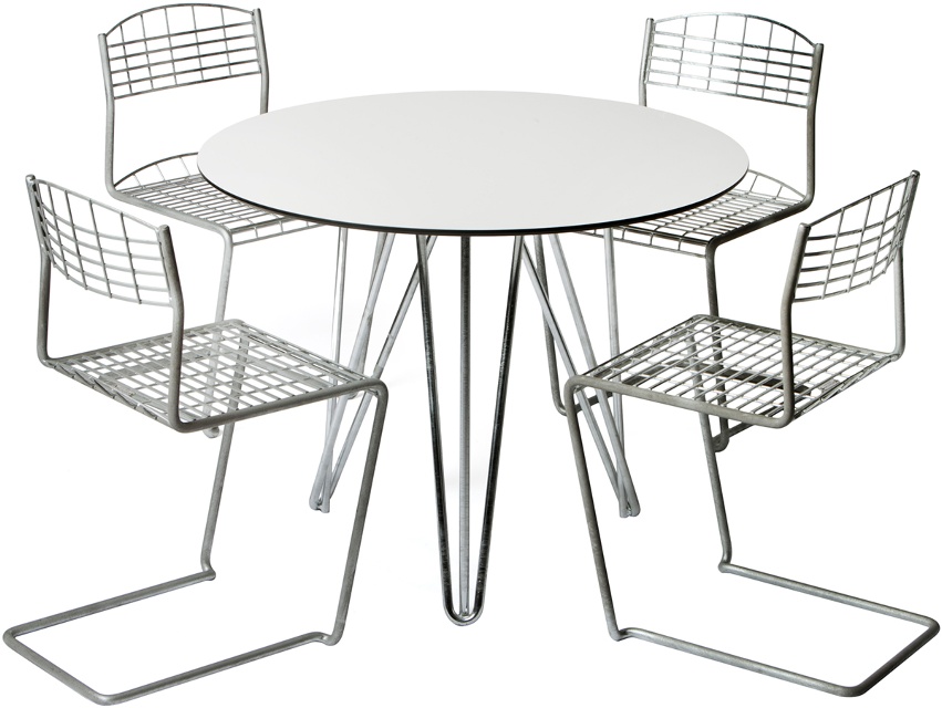 High Tech Grupp 4 stolar + Bord 90