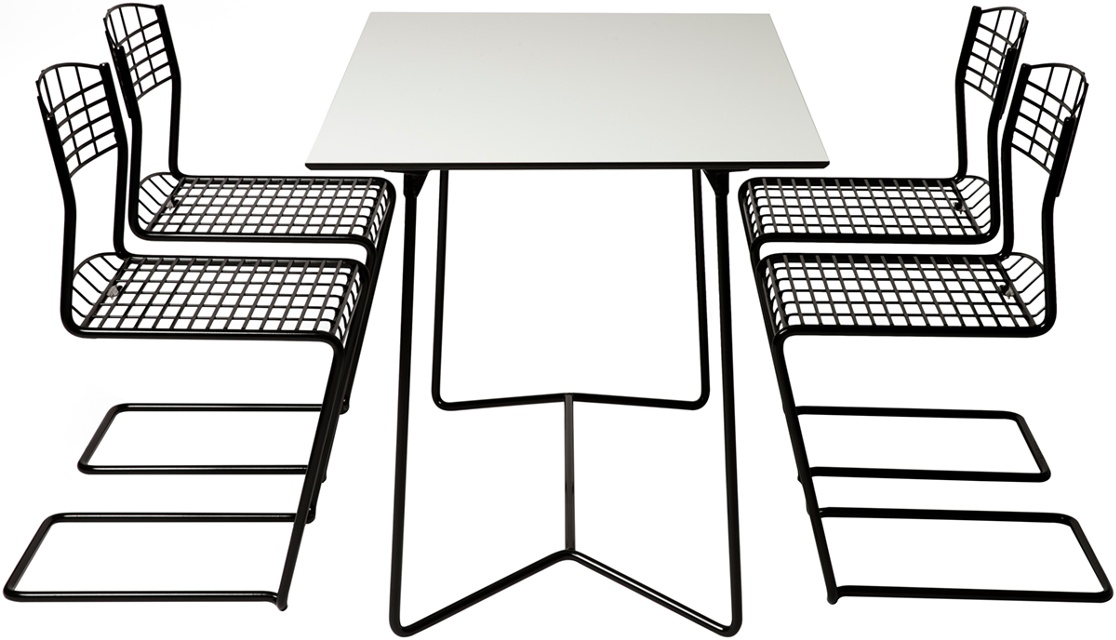 High Tech Grupp 4 stolar + Bord 110