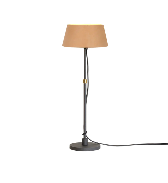 Karl 925-1512 Bordslampa med skärm i läder