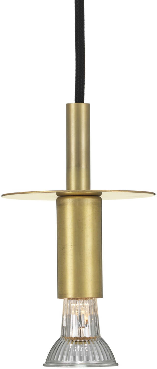 Star 1 Rå mässing/Svart textilkabel