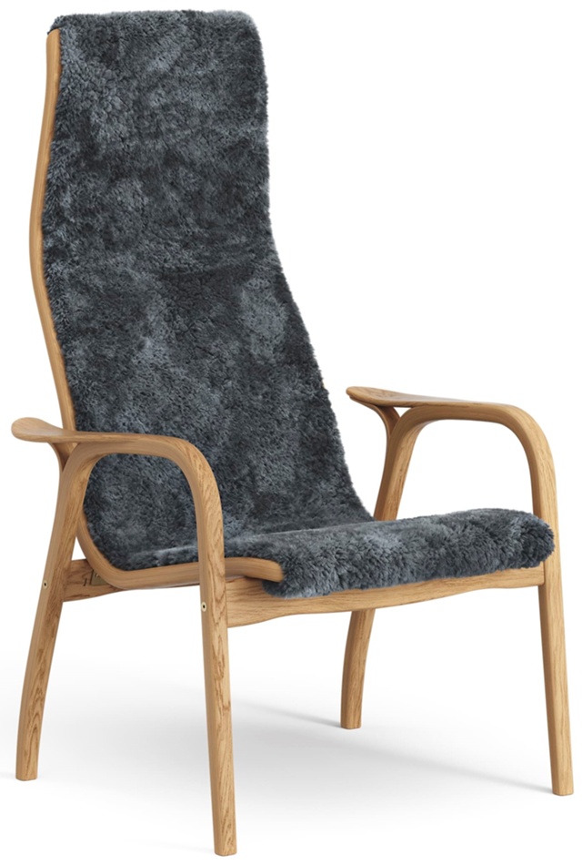 Lamino Fåtölj Ek Fårskinn Charcoal