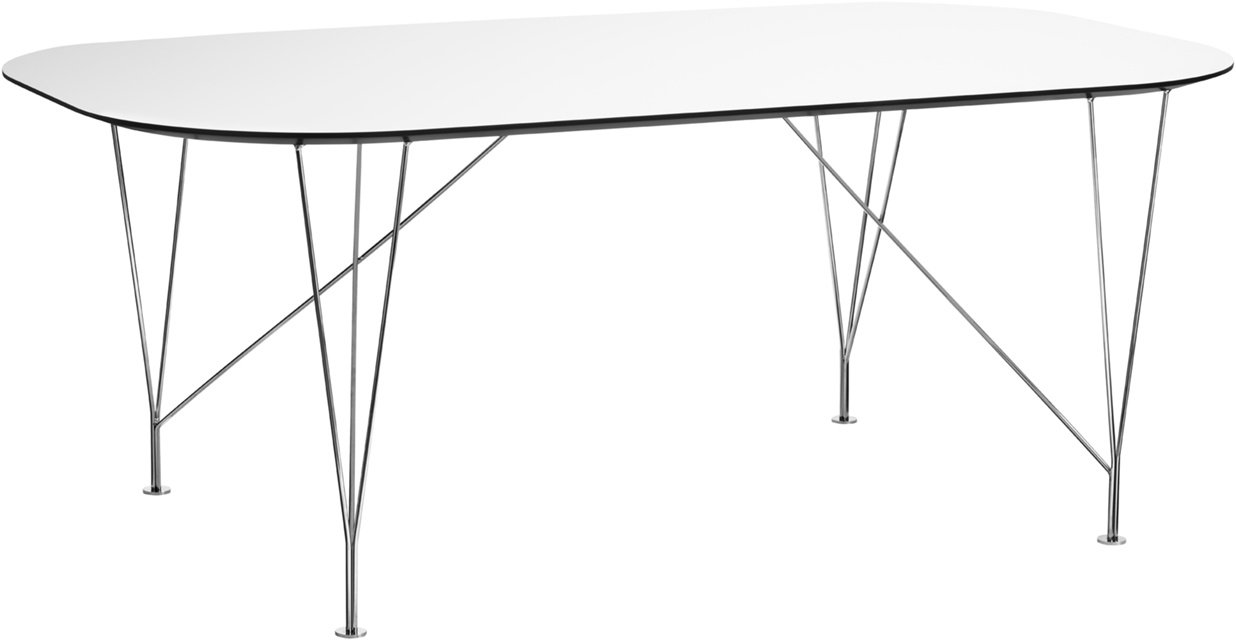 Inter Matbord Vitlaminat/krom