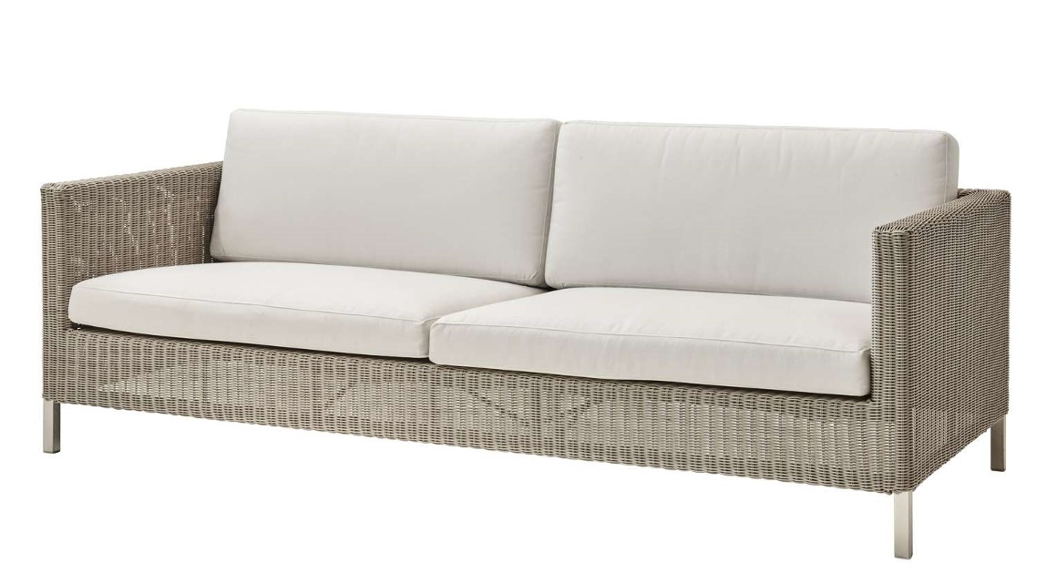 Connect 3-sits Weave Taupe - Dynor White