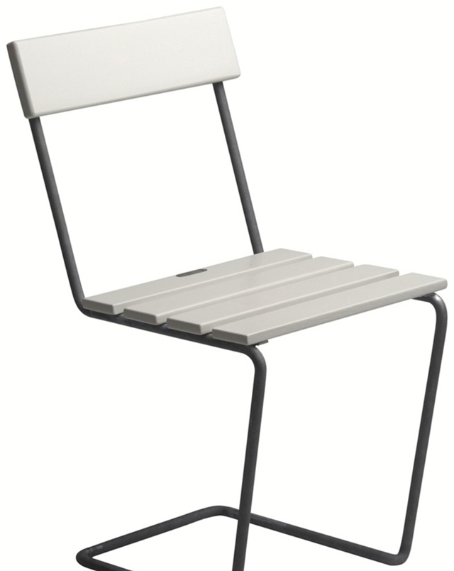 Stol 1 Vitlackad ek, Zink stativ