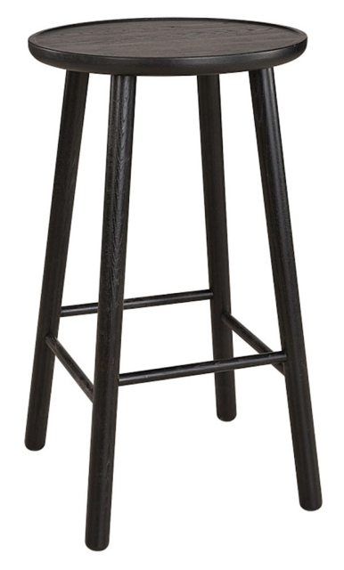 Zigzag Barpall Svartbetsad ask 78 cm