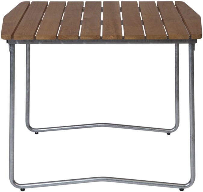 B31 Bord Obehandlad teak, zink stativ