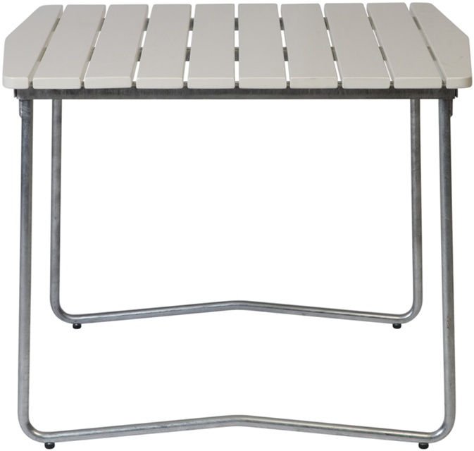 B31 Bord Vitlackad ek, zink stativ