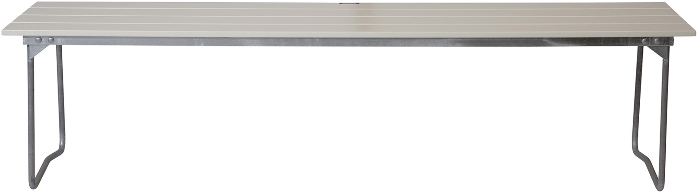 Bänk 9 Vitlackad ek, zink stativ