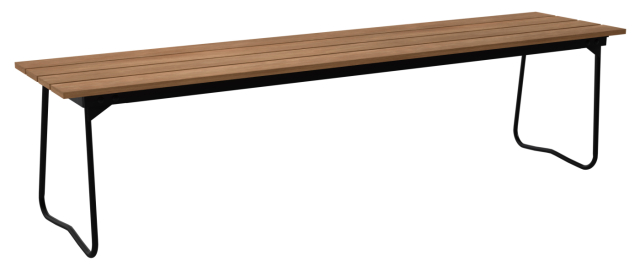 Obehandlad teak, svart stativ