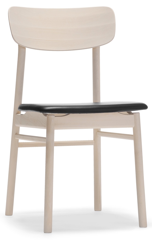 Prima Vista Stol Ljus mattlack, sits läder Elmotique Svart