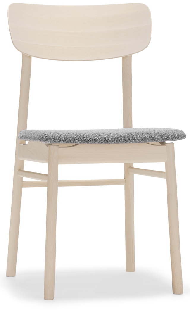 Prima Vista Stol Ljus mattlack sits Hallingdal Grey