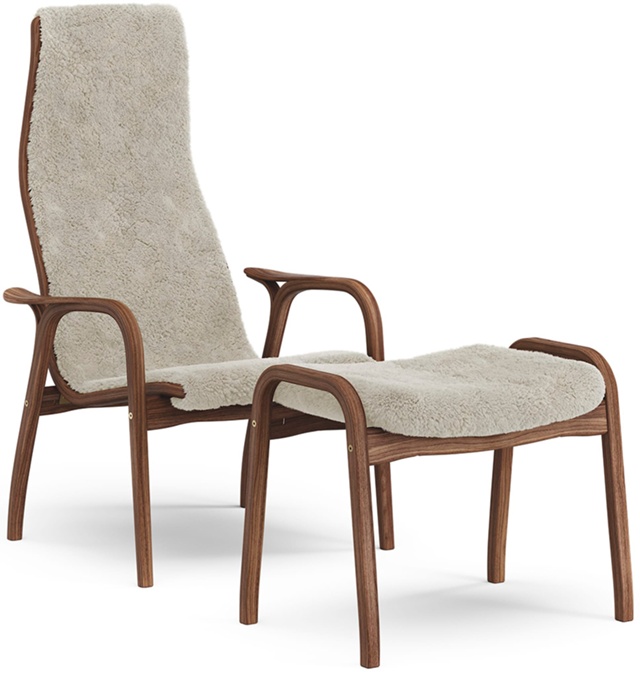 Lamino Fåtölj med Pall Oljad Valnöt - Moonlight