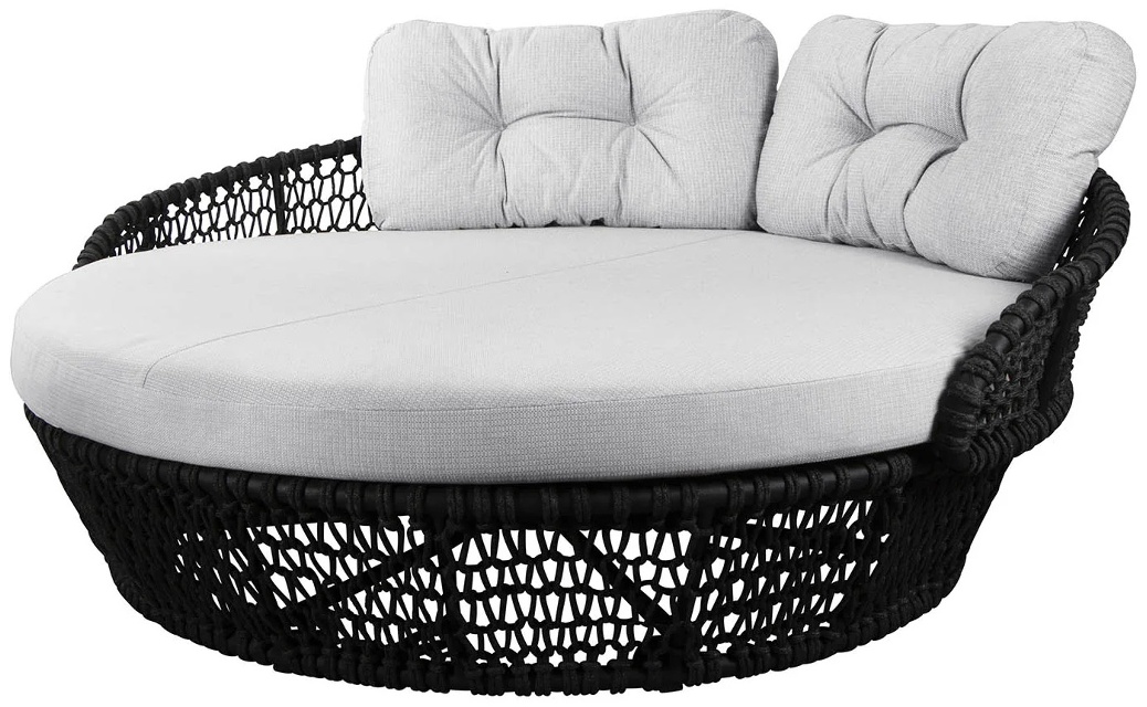 Ocean Large Cane-line Soft Rope, Dark grey/White grey, Cane-line Link