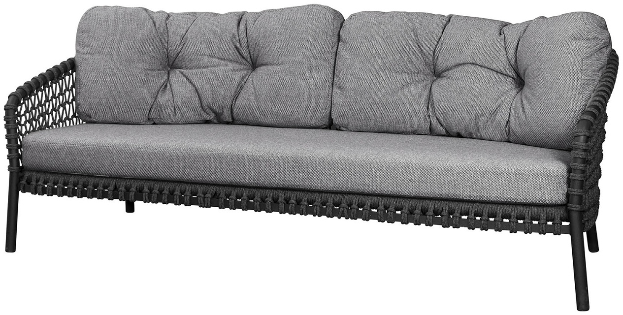 Ocean Large Cane-line Soft Rope, Dark grey/Dark grey, Cane-line Wove