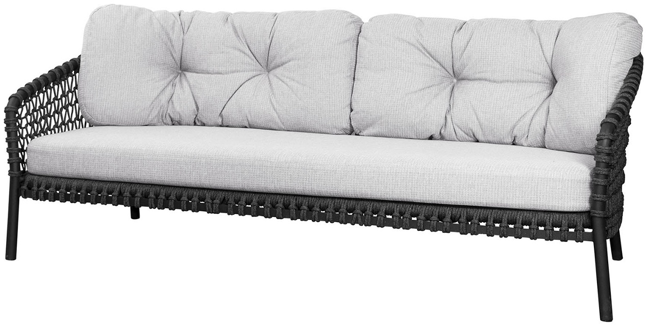 Ocean Large Cane-line Soft Rope, Dark grey/White grey, Cane-line Link