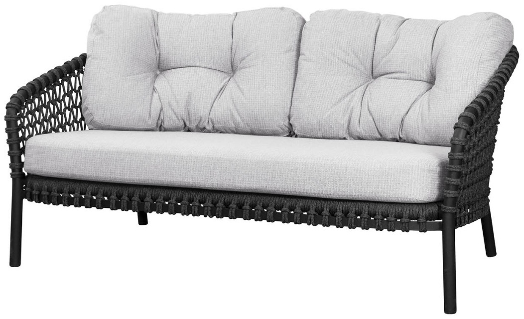 Ocean Large Cane-line Soft Rope, Dark grey/White grey, Cane-line Link