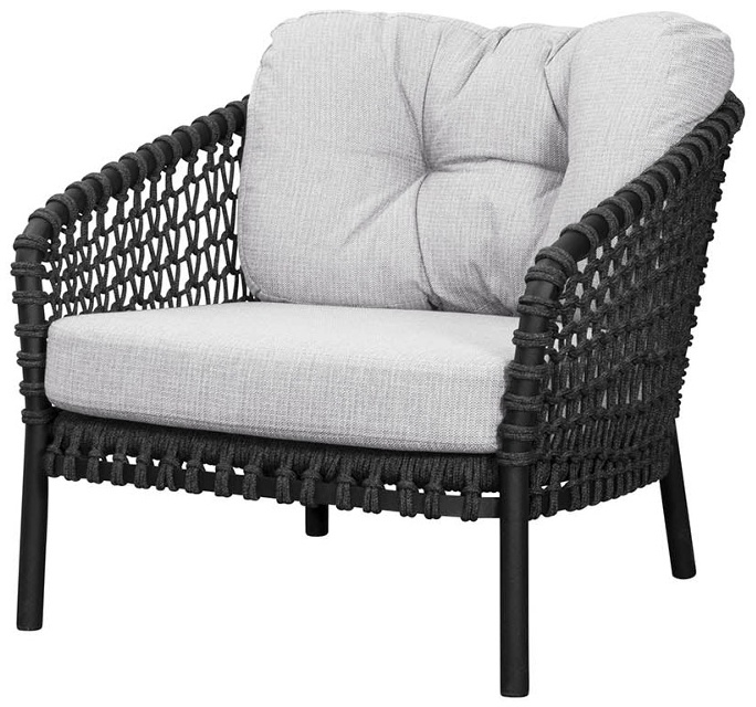 Ocean Large Cane-line Soft Rope, Dark grey/White grey, Cane-line Link