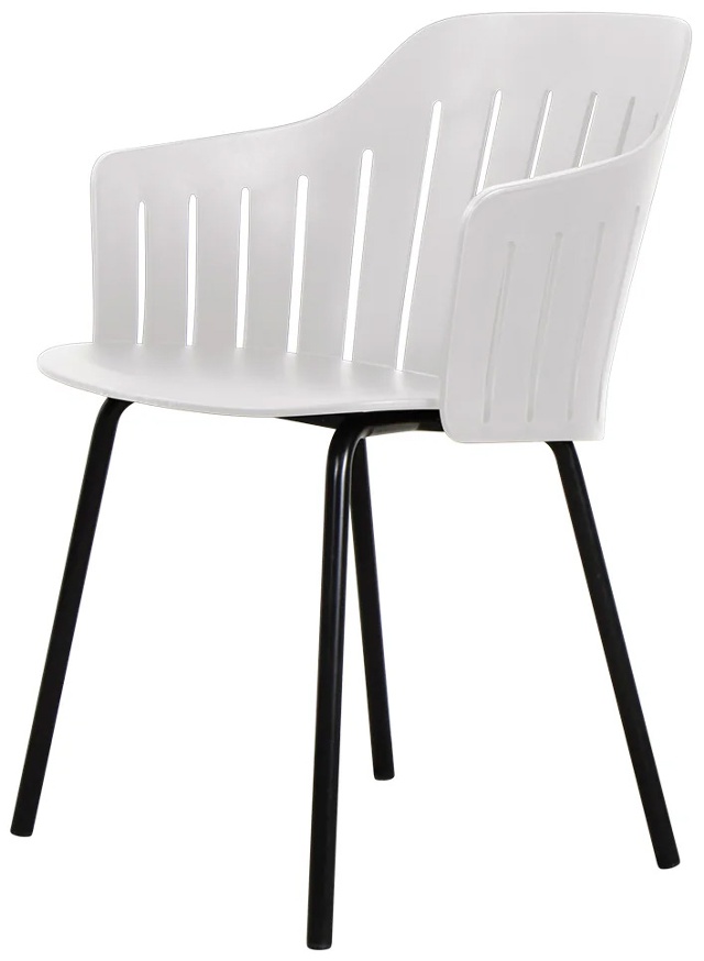 Choice Galvanized Steel Base 4legs, Black/White Polypropylene