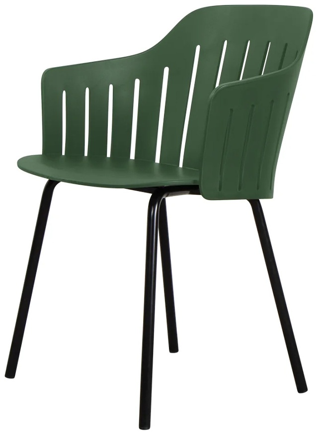 Choice Galvanized Steel Base 4legs, Black/Dark green Polypropylene