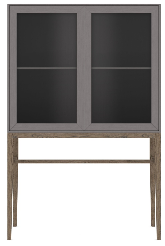 Edge 2.0 Vitrinskåp Grå/Ek