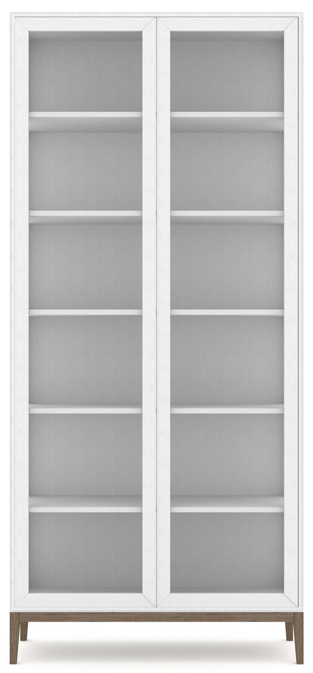 Edge 2.0 Vitrinskåp Vit/Betsad ek