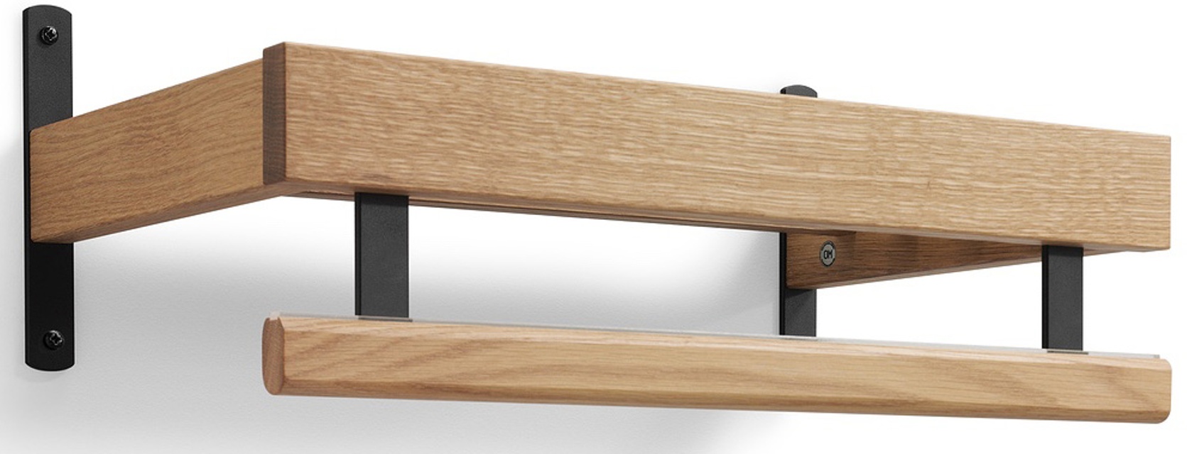 Nadja Hatthylla 50 cm Ek Lack/Mattsvart Stål