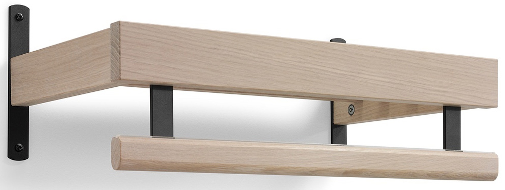 Nadja Hatthylla 50 cm Ek Vitolja/Mattsvart Stål