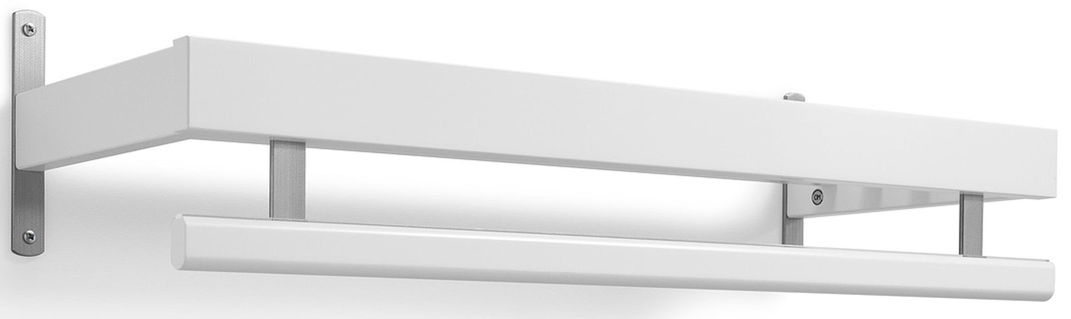 Nadja Hatthylla 80 cm Björk Vitlack/Slipat stål