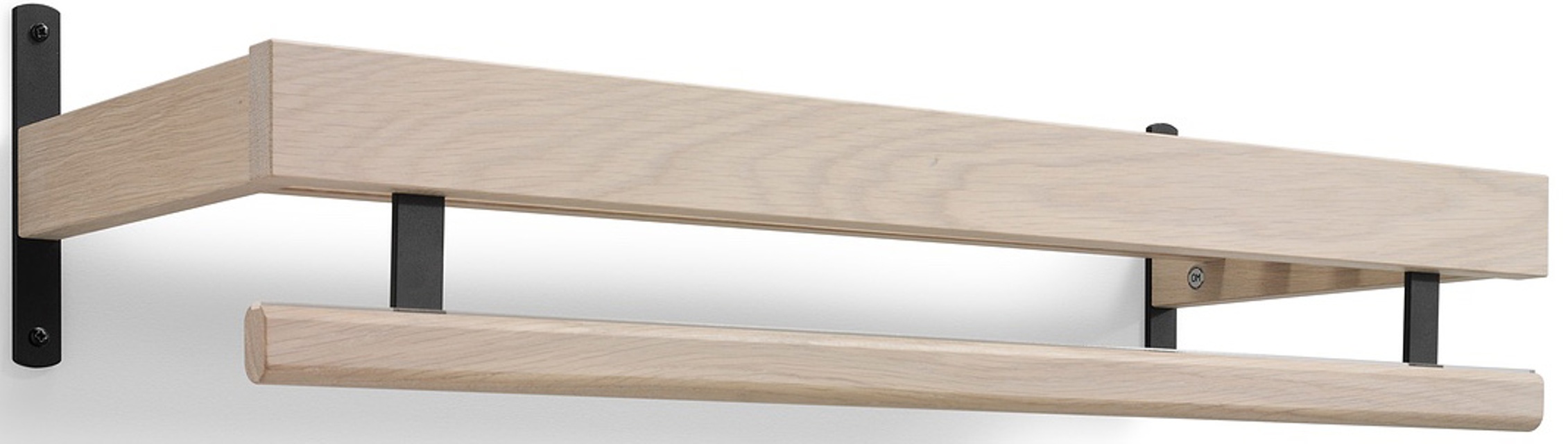 Nadja Hatthylla 80 cm Ek Vitolja/Mattsvart Stål