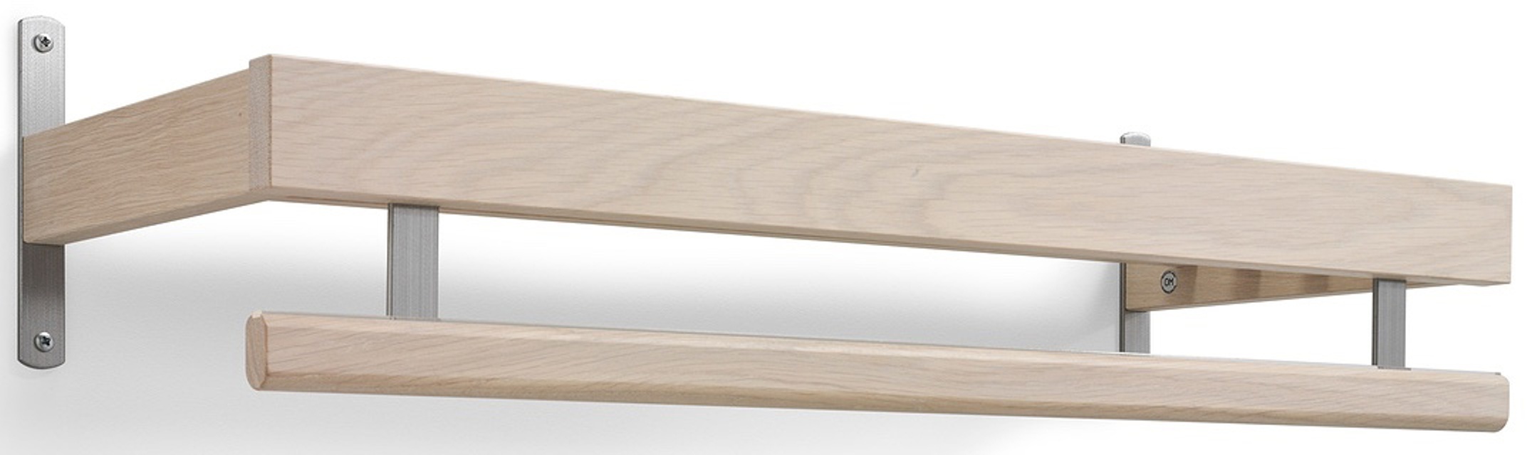 Nadja Hatthylla 80 cm Ek Vitolja/Slipat stål