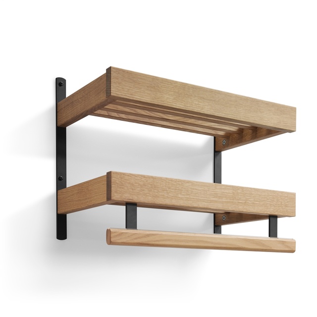 Nadja Hatthylla 50 cm Ek Lack/Mattsvart Stål