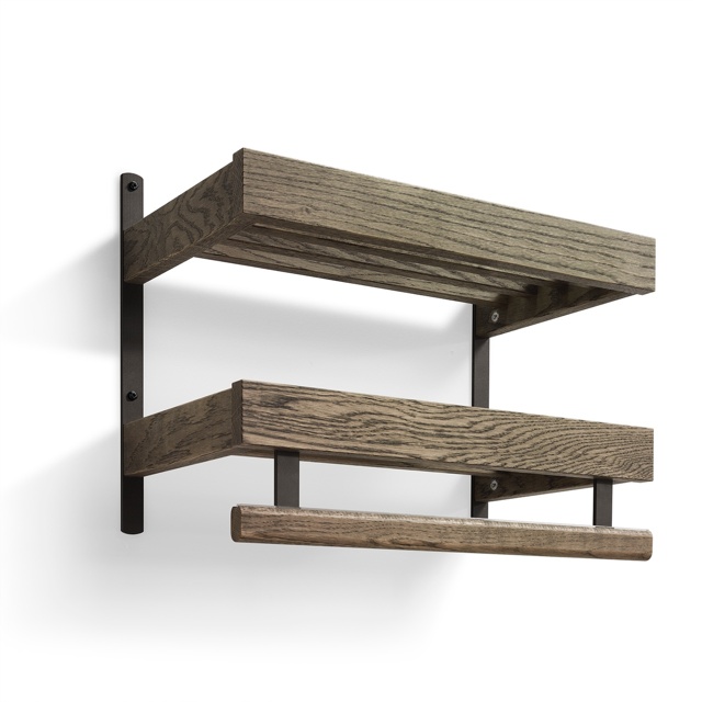 Nadja Hatthylla 50 cm Rokt Ek/Mattsvart Stål