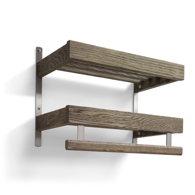 Nadja Hatthylla 50 cm Rökt Ek/Slipat stål