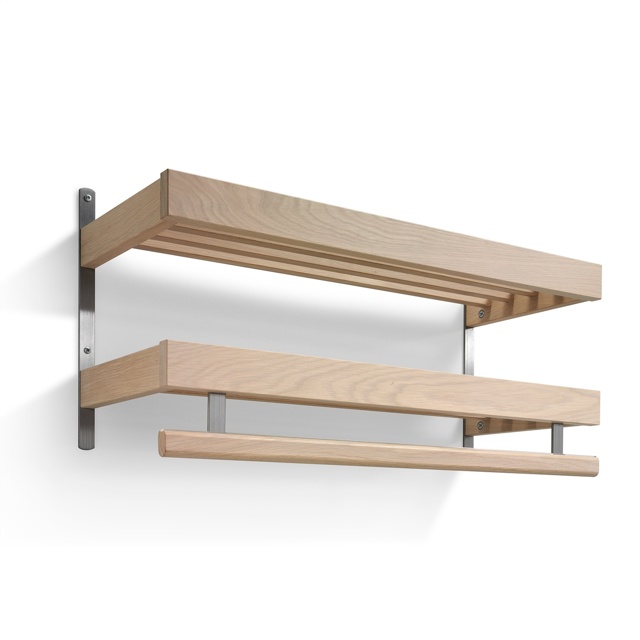 Nadja Hatthylla 80 cm Ek Vitolja/Slipat stål