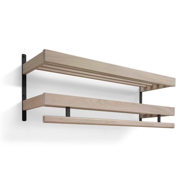 Nadja Hatthylla 100 cm Ek Vitolja/Mattsvart Stål