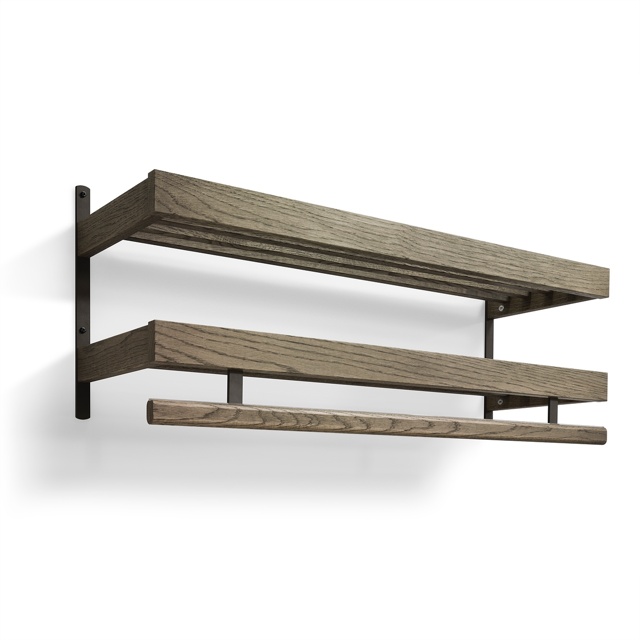 Nadja Hatthylla 100 cm Rokt Ek/Mattsvart Stål