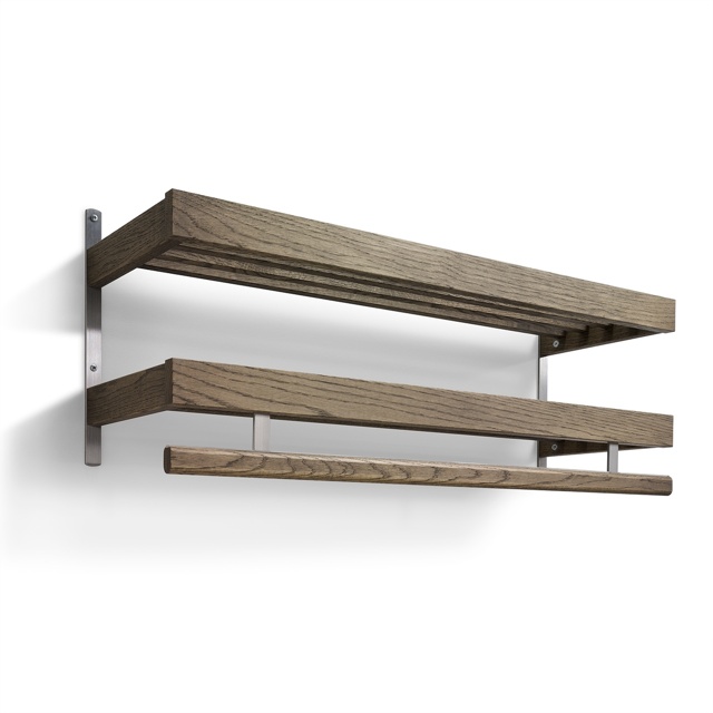 Nadja Hatthylla 100 cm Rökt Ek/Slipat stål