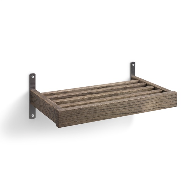 Nadja Skohylla 50 cm Rökt Ek/Slipat stål