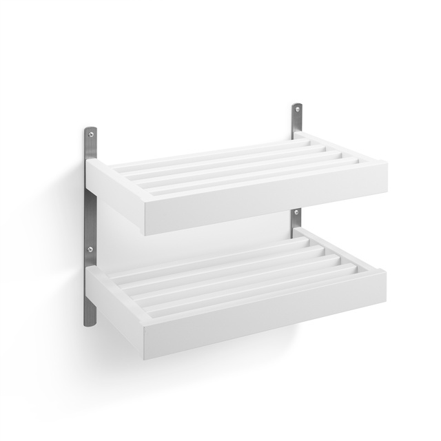 Nadja Skohylla 50 cm Björk Vitlack/Slipat stål