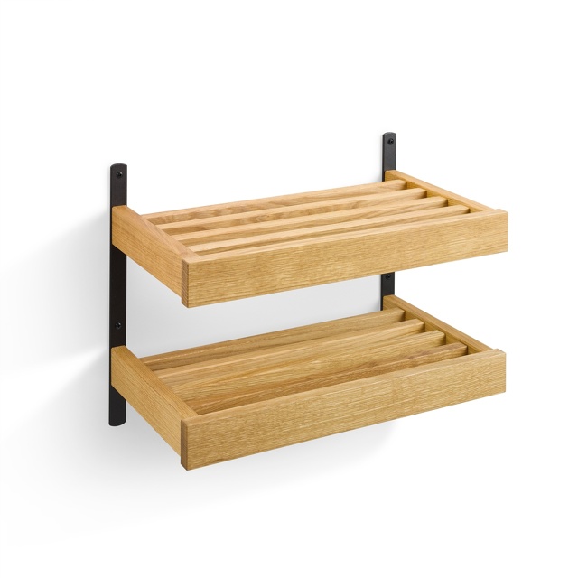 Nadja Skohylla 50 cm Ek Lack/Mattsvart Stål