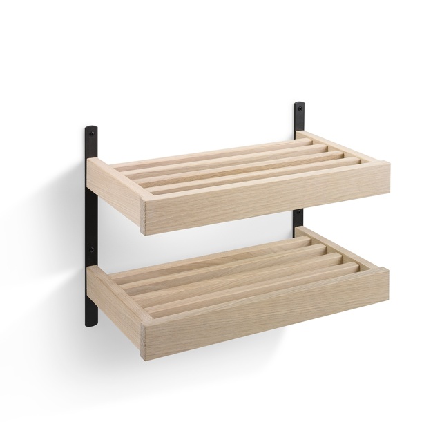 Nadja Skohylla 50 cm Ek Vitolja/Mattsvart Stål