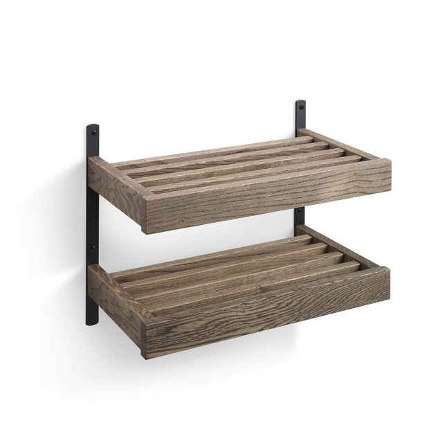 Nadja Skohylla 50 cm Rokt Ek/Mattsvart Stål