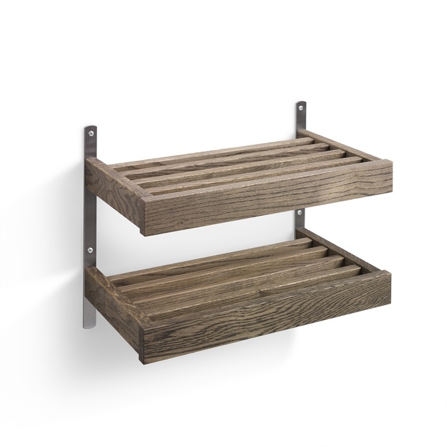 Nadja Skohylla 50 cm Rökt Ek/Slipat stål