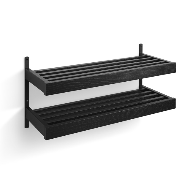 Nadja Skohylla 80 cm Ek Svartbets/Mattsvart Stål