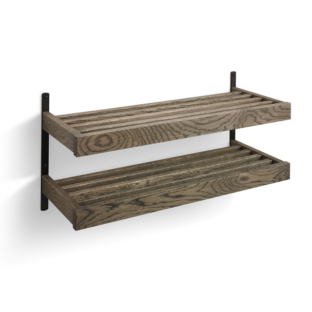 Nadja Skohylla 80 cm Rokt Ek/Mattsvart Stål