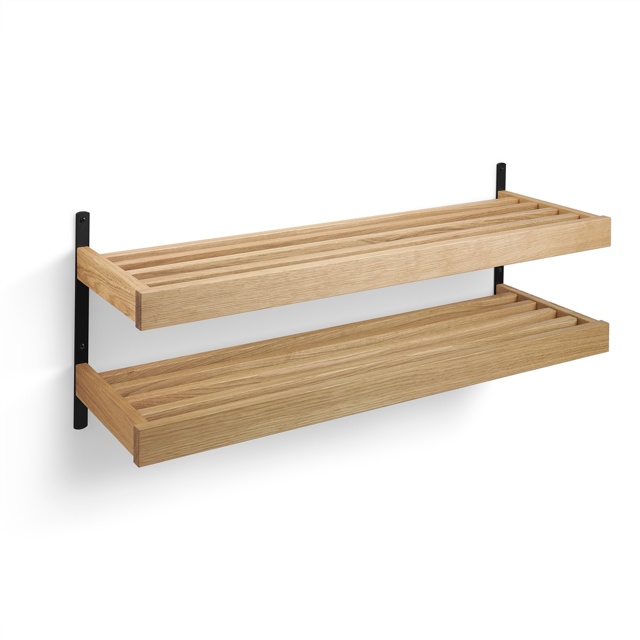 Nadja Skohylla 100 cm Ek Lack/Mattsvart Stål