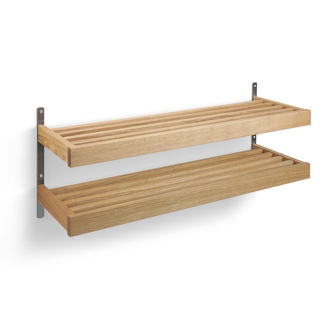 Nadja Skohylla 100 cm Ek Lack/Slipat stål