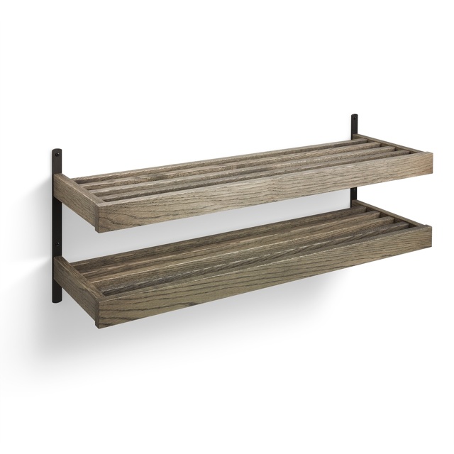 Nadja Skohylla 100 cm Rokt Ek/Mattsvart Stål